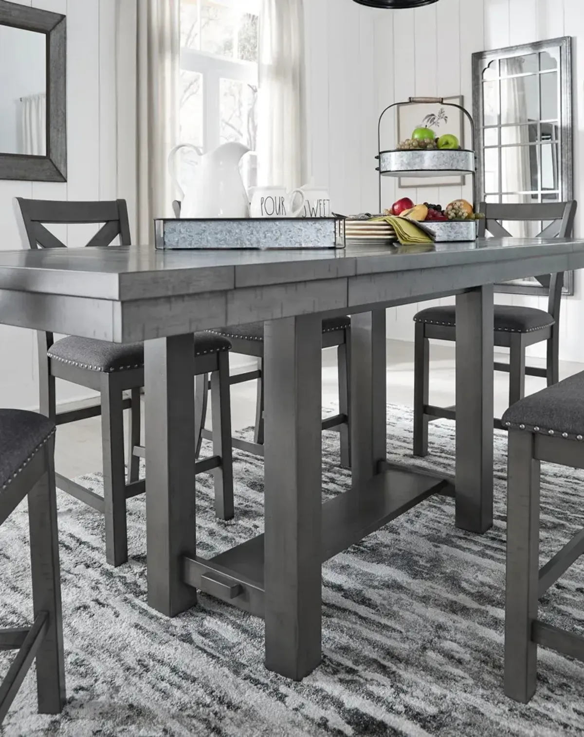 Myshanna Gray Counter Height Dining Table