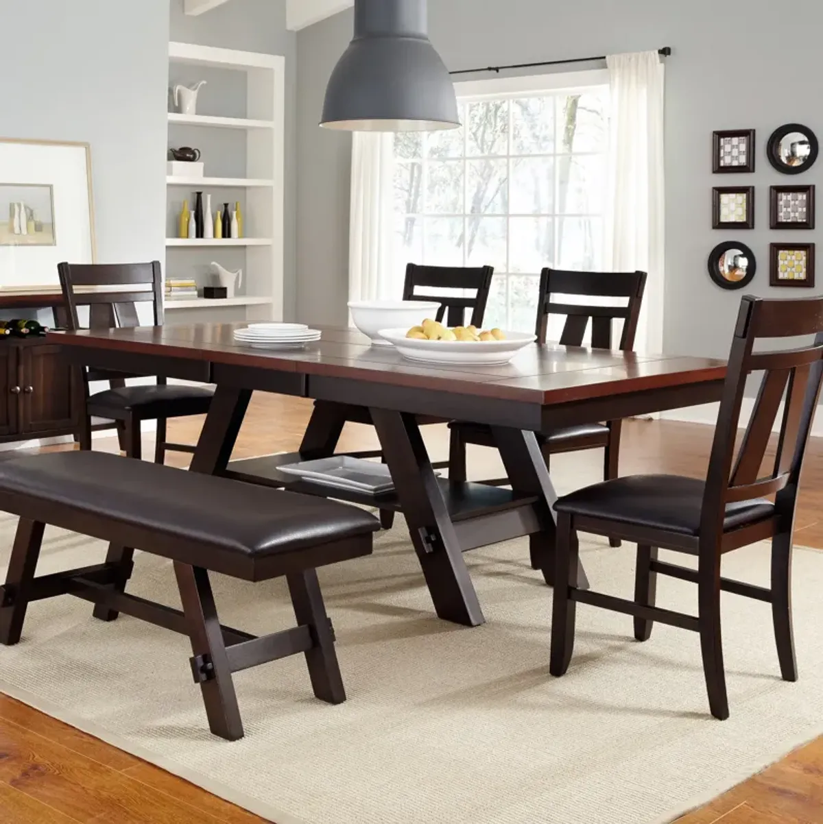 Liberty Furniture Lawson 6-Piece Two-Tone Rectangular Casual Dining Table Set