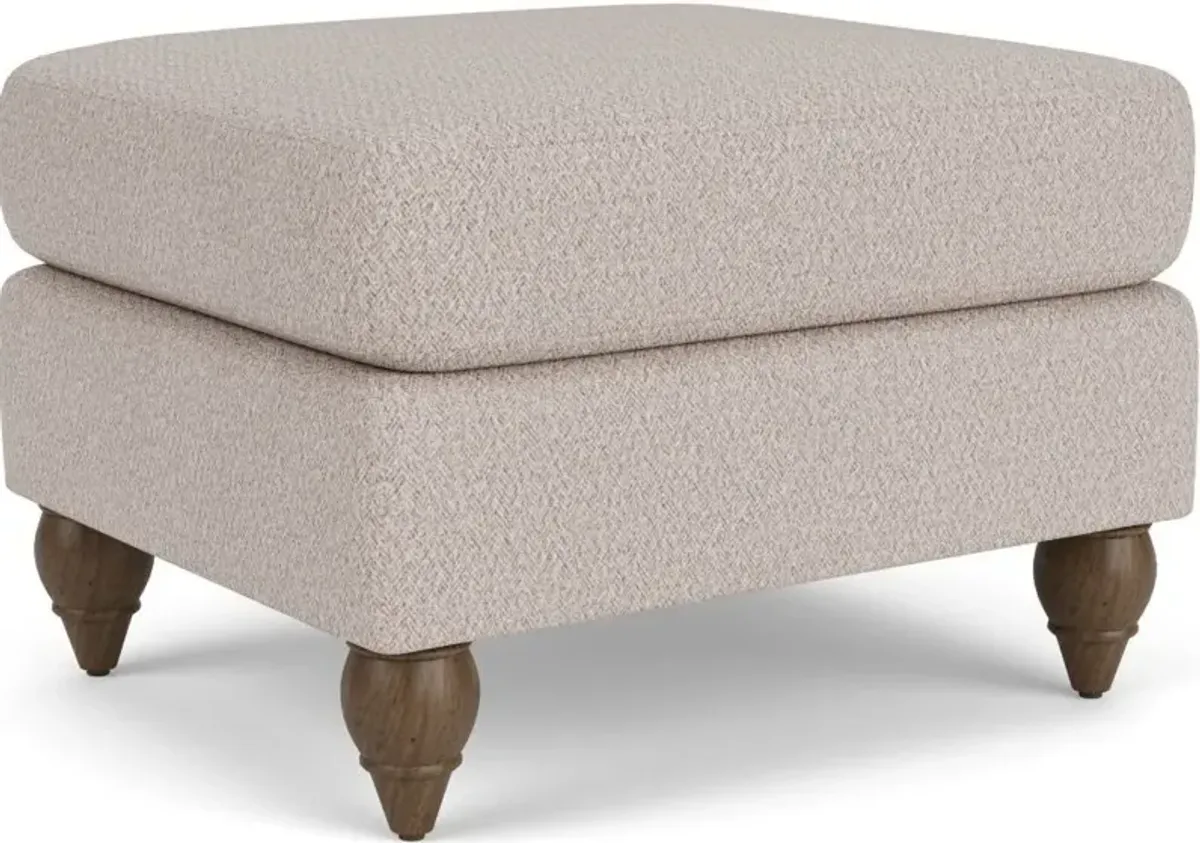 Flexsteel Moxy Linen Ottoman with Round Legs