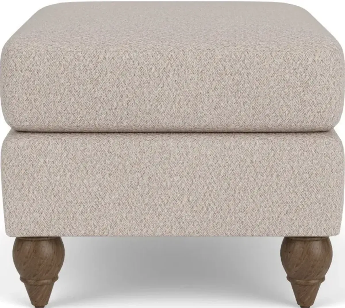 MOXY LINEN OTTOMAN WITH ROUND LEGS