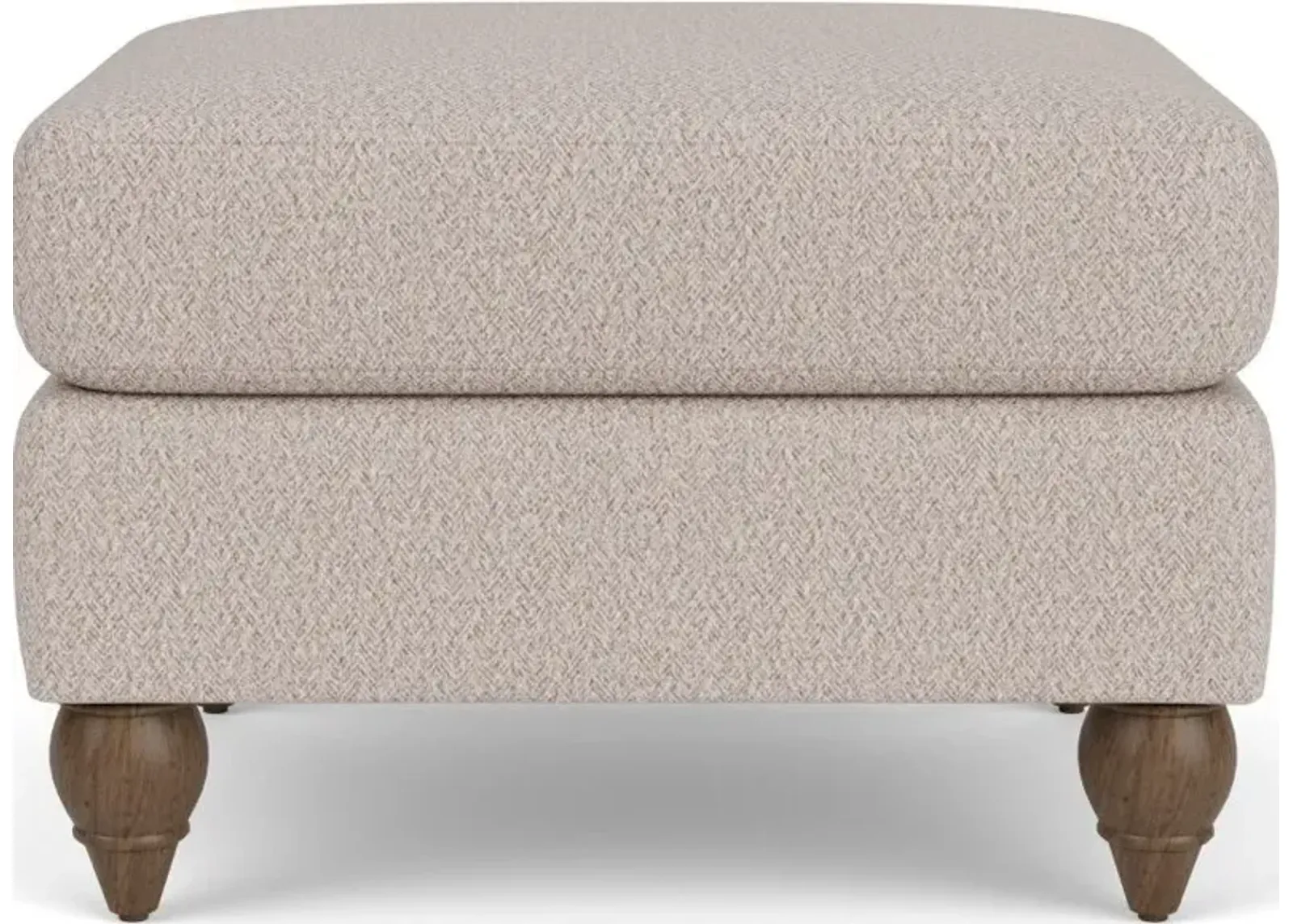 MOXY LINEN OTTOMAN WITH ROUND LEGS