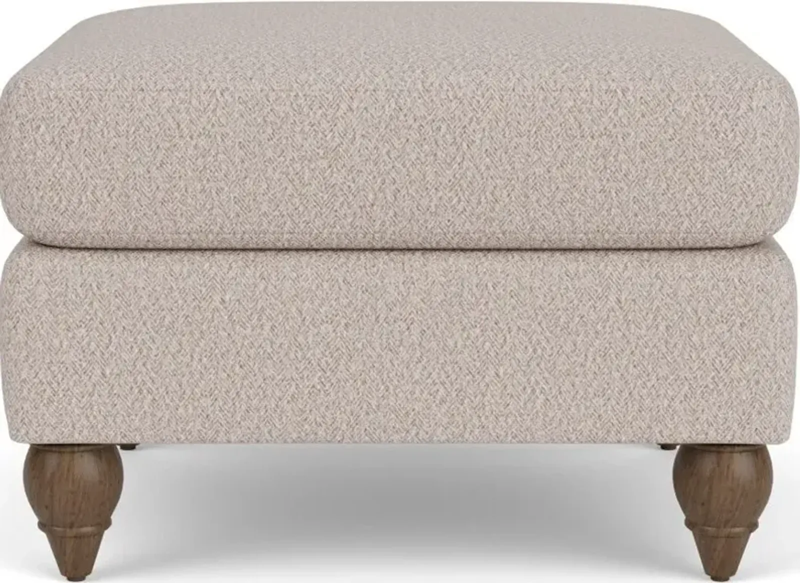 Flexsteel Moxy Linen Ottoman with Round Legs