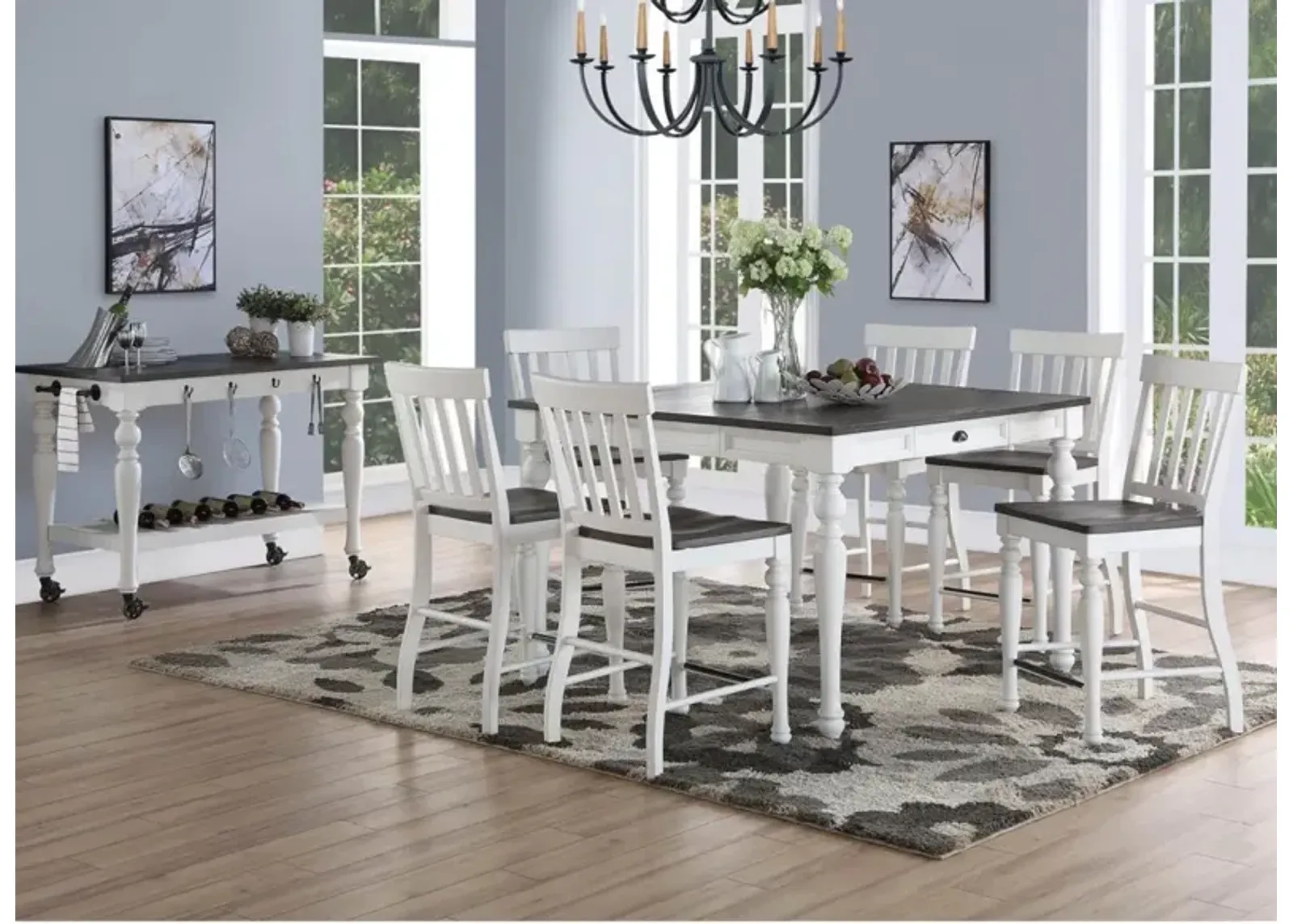 Steve Silver Counter-Height 7-Piece Joanna Counter-Height Table & 6 Counter Chairs