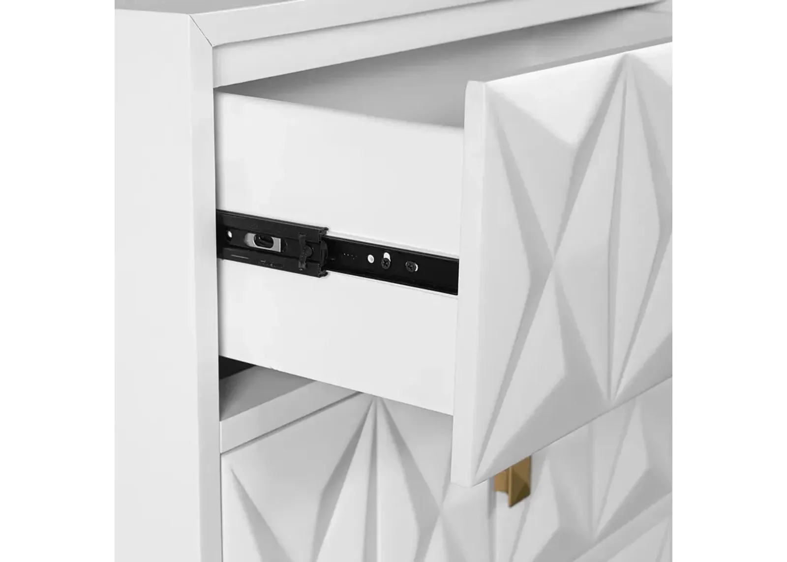 Linon 2-Drawer Geo Texture Nightstand White