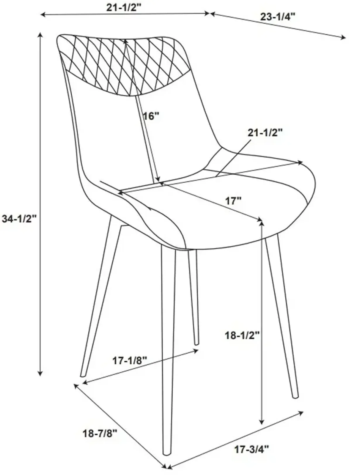 Linon Edler Blue Dining Chair