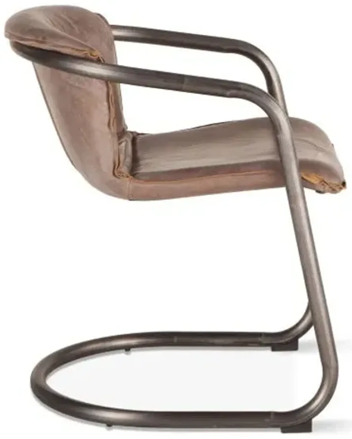 Home Trends Design Portofino Distressed Jet Brown Leather Dining Chair