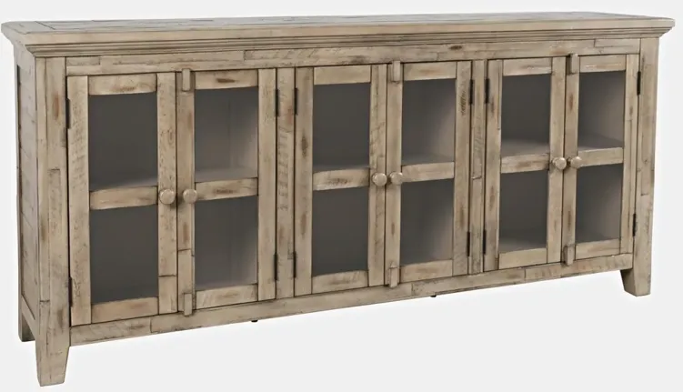 RUSTIC SHORES 6 DOOR LOW CABINET WATCH HILL WEATHERED GREY