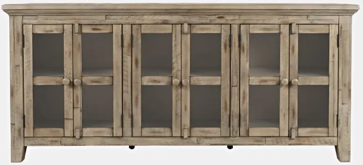 RUSTIC SHORES 6 DOOR LOW CABINET WATCH HILL WEATHERED GREY