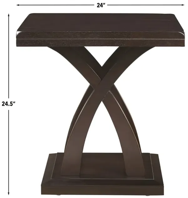 Steve Silver Jocelyn End Table In Espresso Cherry