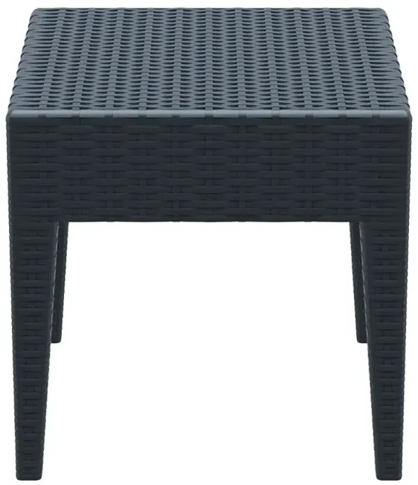 Compamia Miami Square Resin Side Table Dark Gray