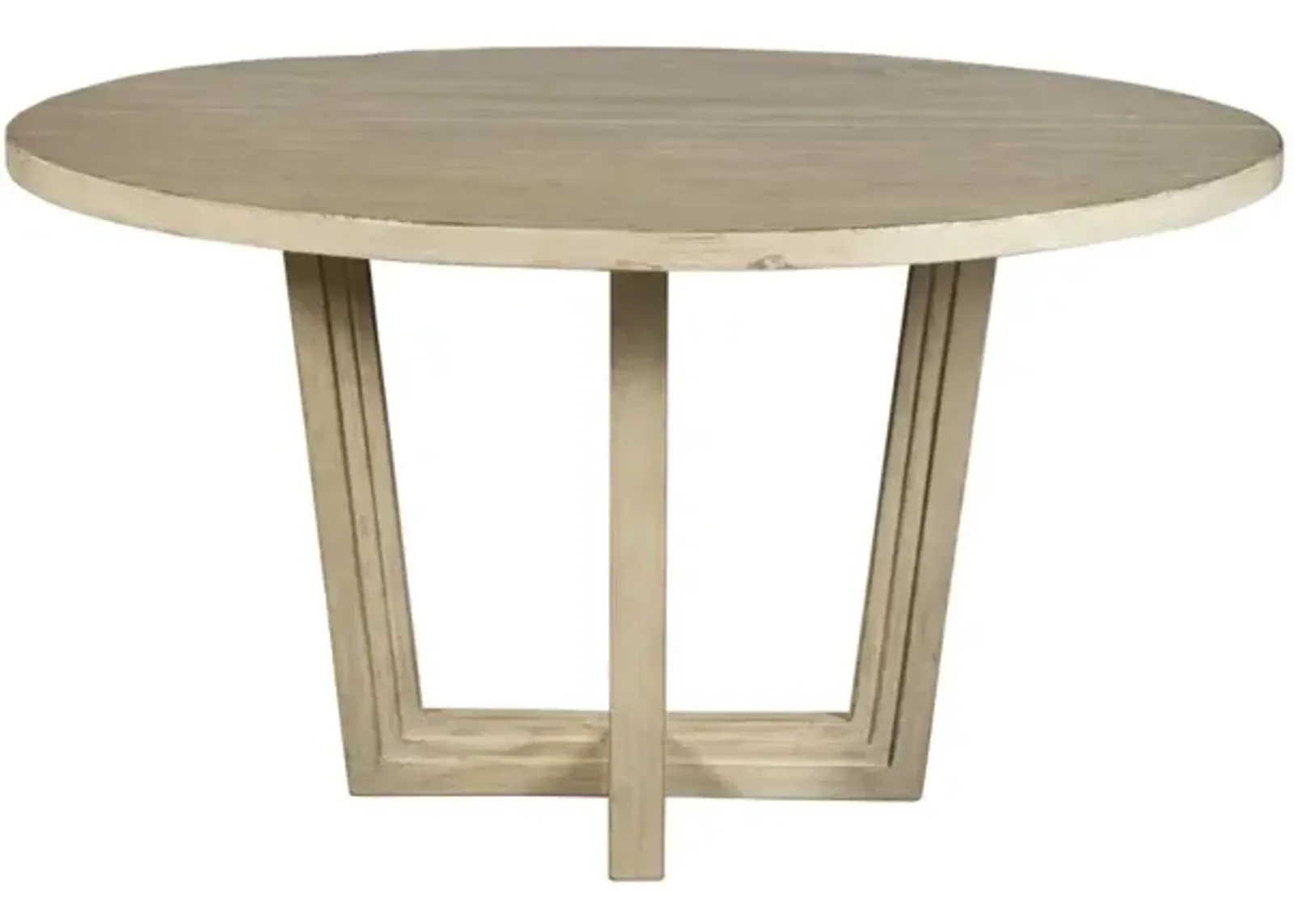 SILAS WHITE WASHED 54 INCH ROUND DINING TABLE