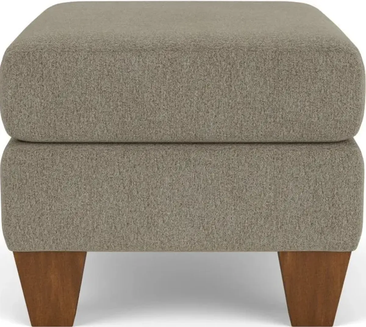 Flexsteel Moxy Dove Ottoman with Light Brown Legs