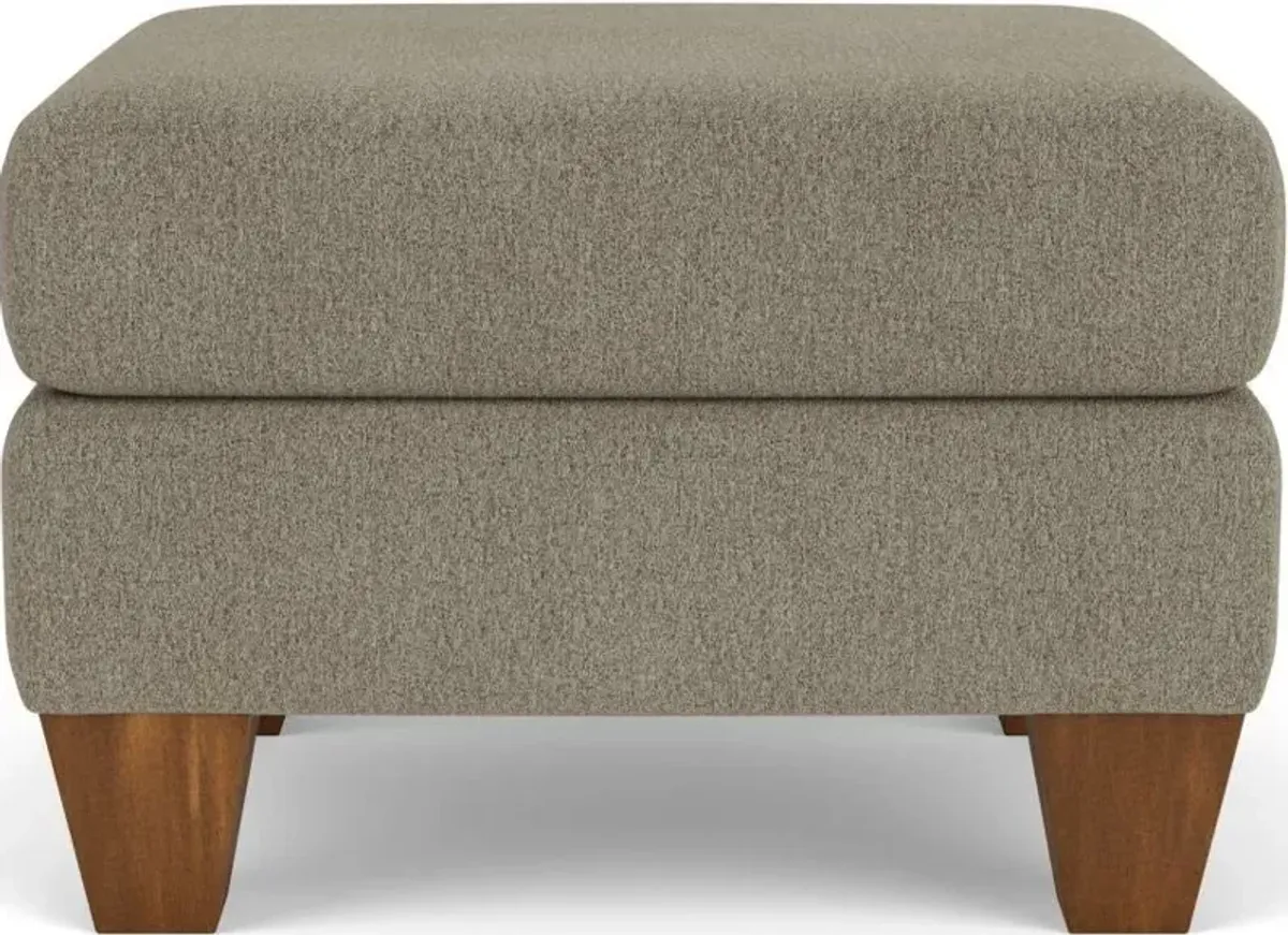 Flexsteel Moxy Dove Ottoman with Light Brown Legs