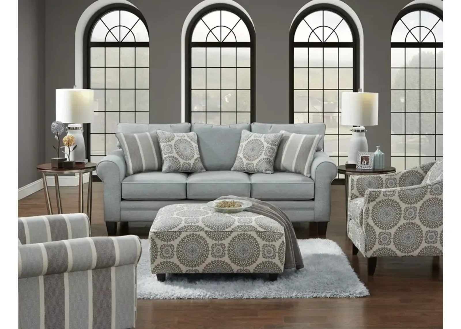 Fusion Grande Mist Brianne Twilight Cocktail Ottoman