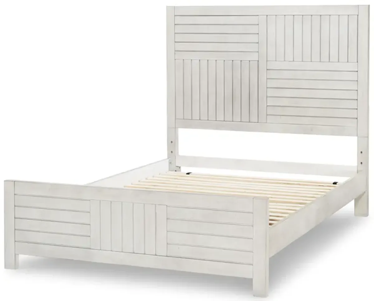 Legacy Classic Summer Camp Gray Complete Panel Bed Full White Finish