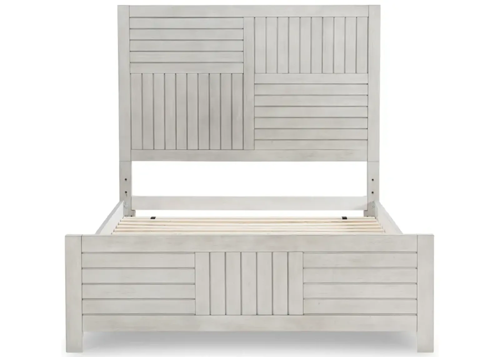 Legacy Classic Summer Camp Gray Complete Panel Bed Full White Finish