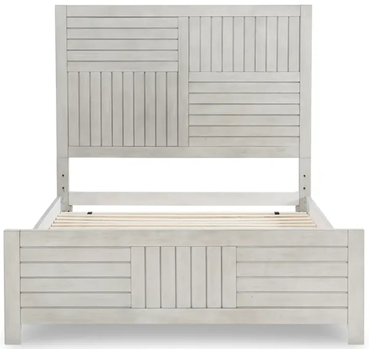 Legacy Classic Summer Camp Gray Complete Panel Bed Full White Finish