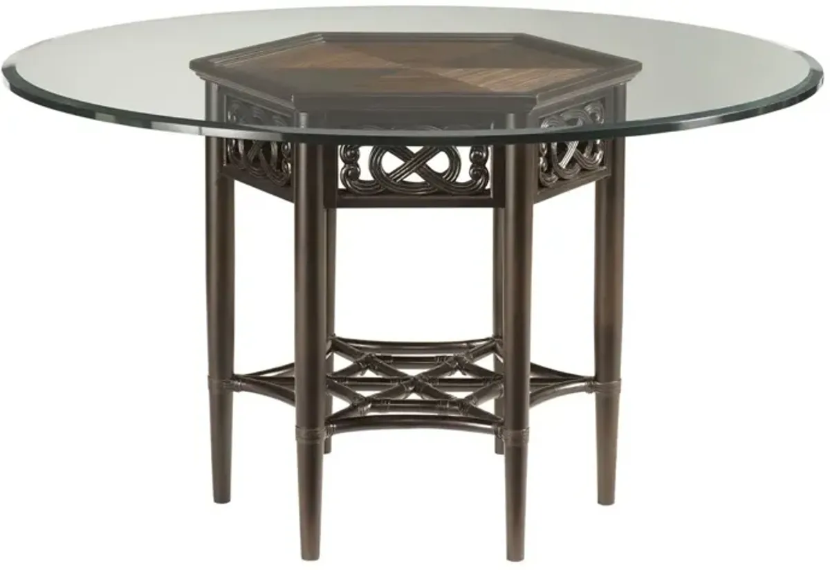 Tommy Bahama Home by Lexington Royal Kahala Sugar & Lace Dining Table with 60 Inch Glass Top