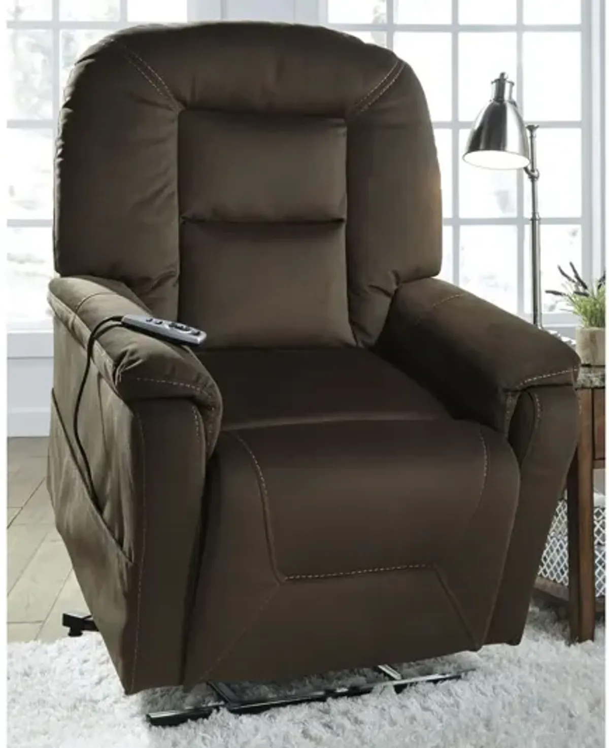 Ashley Samir Coffee Power Lift Massage Recliner