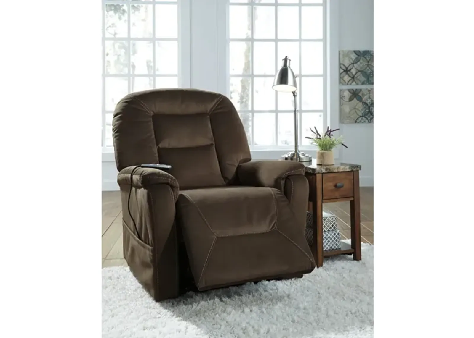 Ashley Samir Coffee Power Lift Massage Recliner