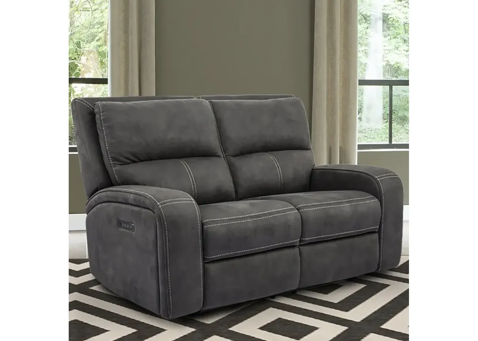 Parker House Polaris Collection Reclining Loveseat in Slate Color