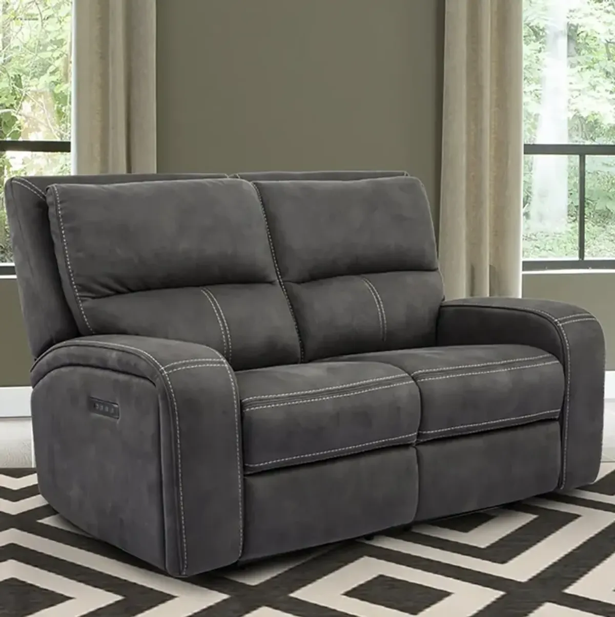 Parker House Polaris Collection Reclining Loveseat in Slate Color