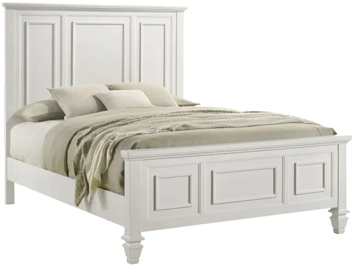 Coaster Sandy Beach Wood Queen Panel Bed Cream White