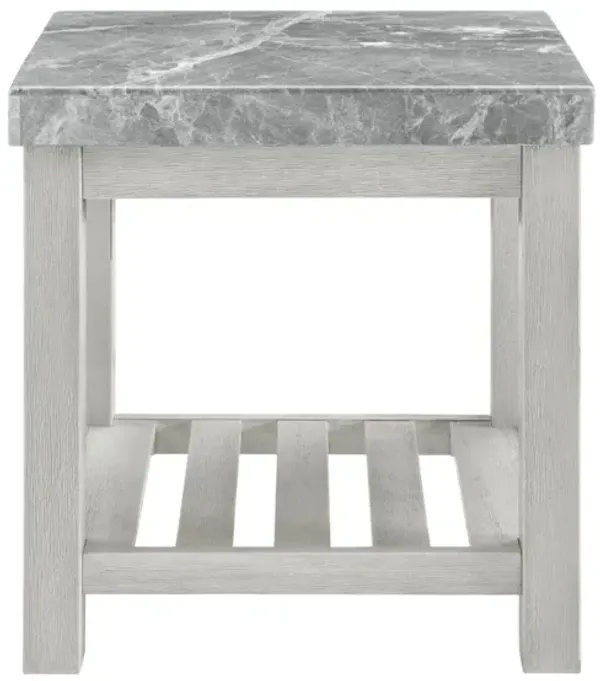 Steve Silver Canova Gray Marble Top End Table