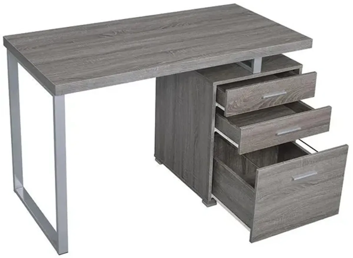 Coaster Brennan 47 Inch 3-Drawer Office Computer Desk Weathered Grey