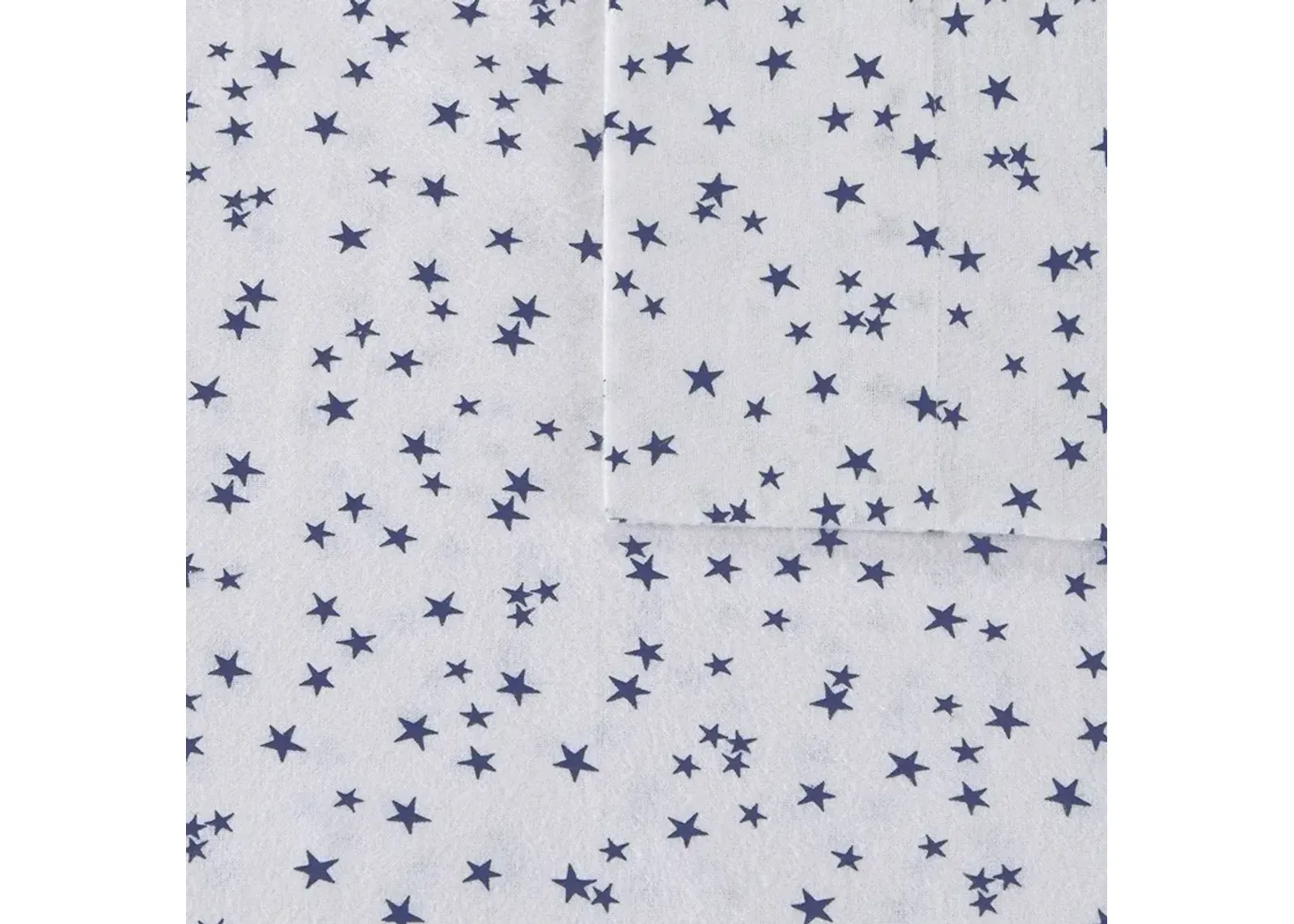 Olliix Intelligent Design Full Blue Stars Cozy Soft Cotton Novelty Print Flannel Sheet Set