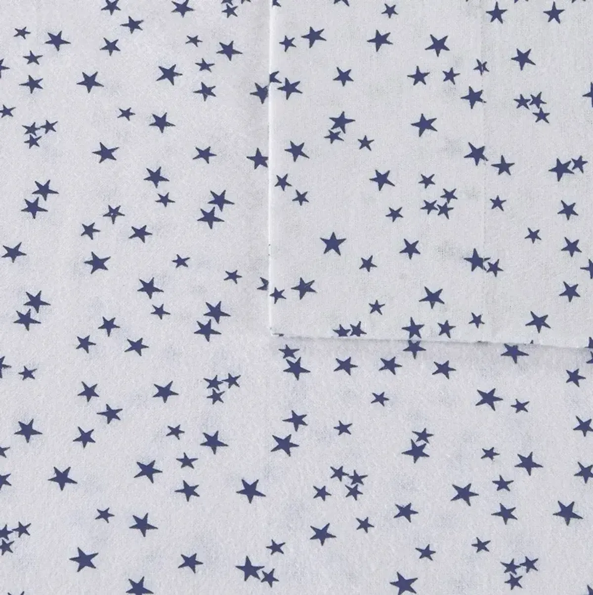 Olliix Intelligent Design Full Blue Stars Cozy Soft Cotton Novelty Print Flannel Sheet Set