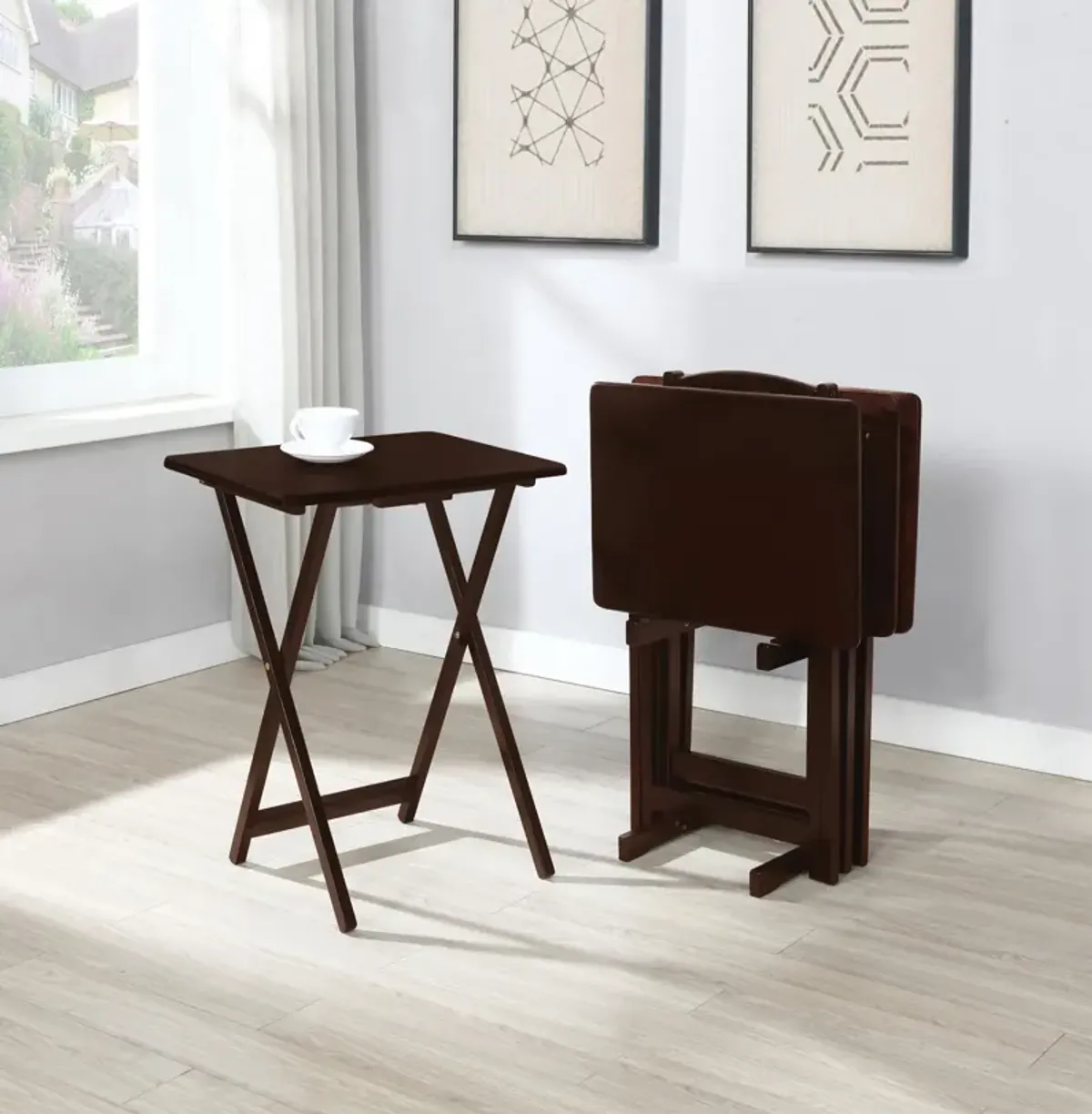 Coaster 5-Piece Tray Table Set Cappuccino