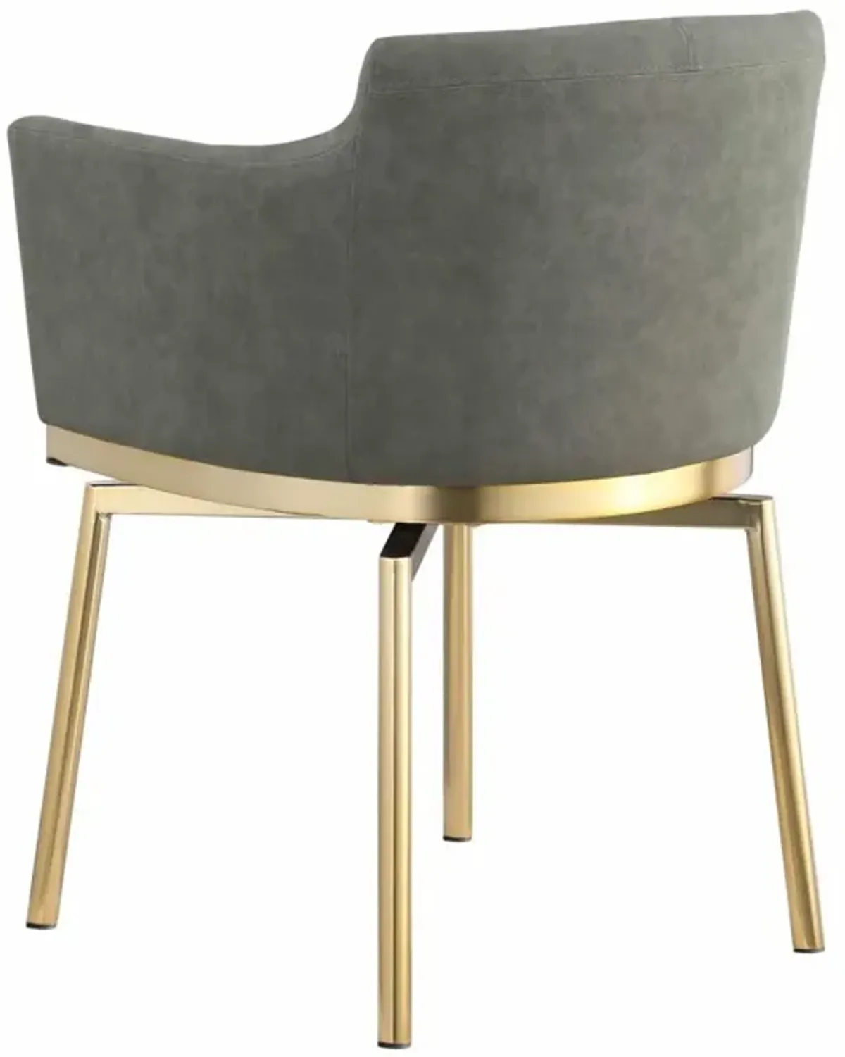 Chintaly Dusty Gold/Olive Contemporary Club Arm Chair with Golden Legs & Memory Swivel