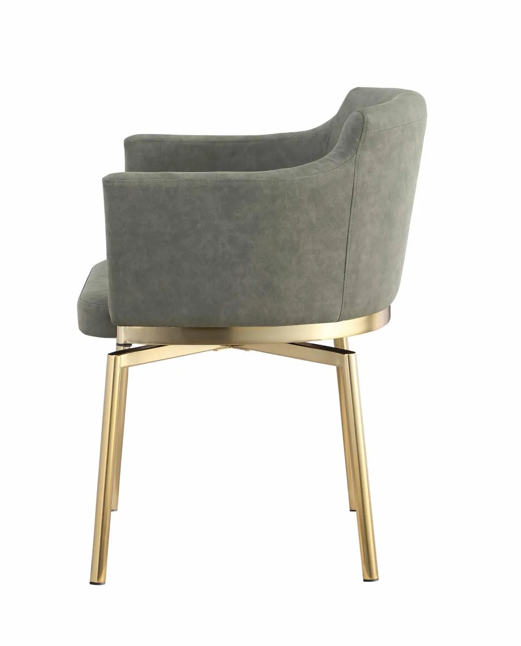 DUSTY GOLD/OLIVE CONTEMPORARY CLUB ARM CHAIR WITH GOLDEN LEGS & MEMORY SWIVEL