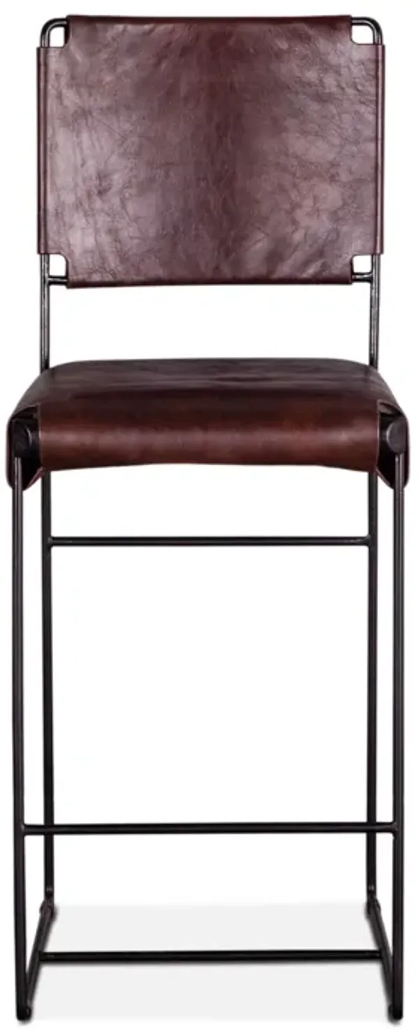 Home Trends Design New York Counter Armless Chair Chocolate Leather