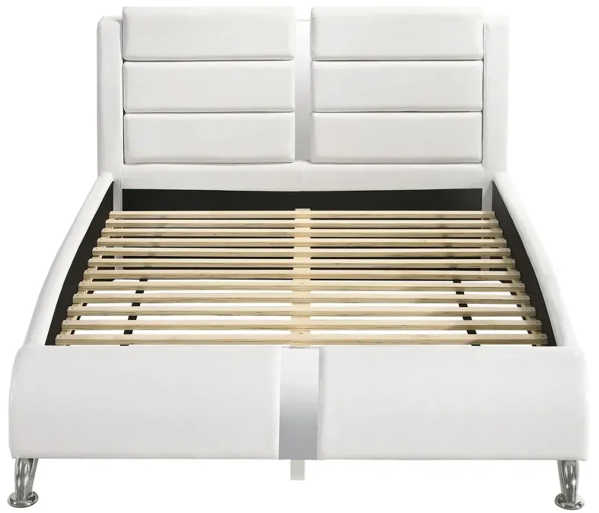 Coaster Jeremaine Upholstered Queen Sleigh Bed White