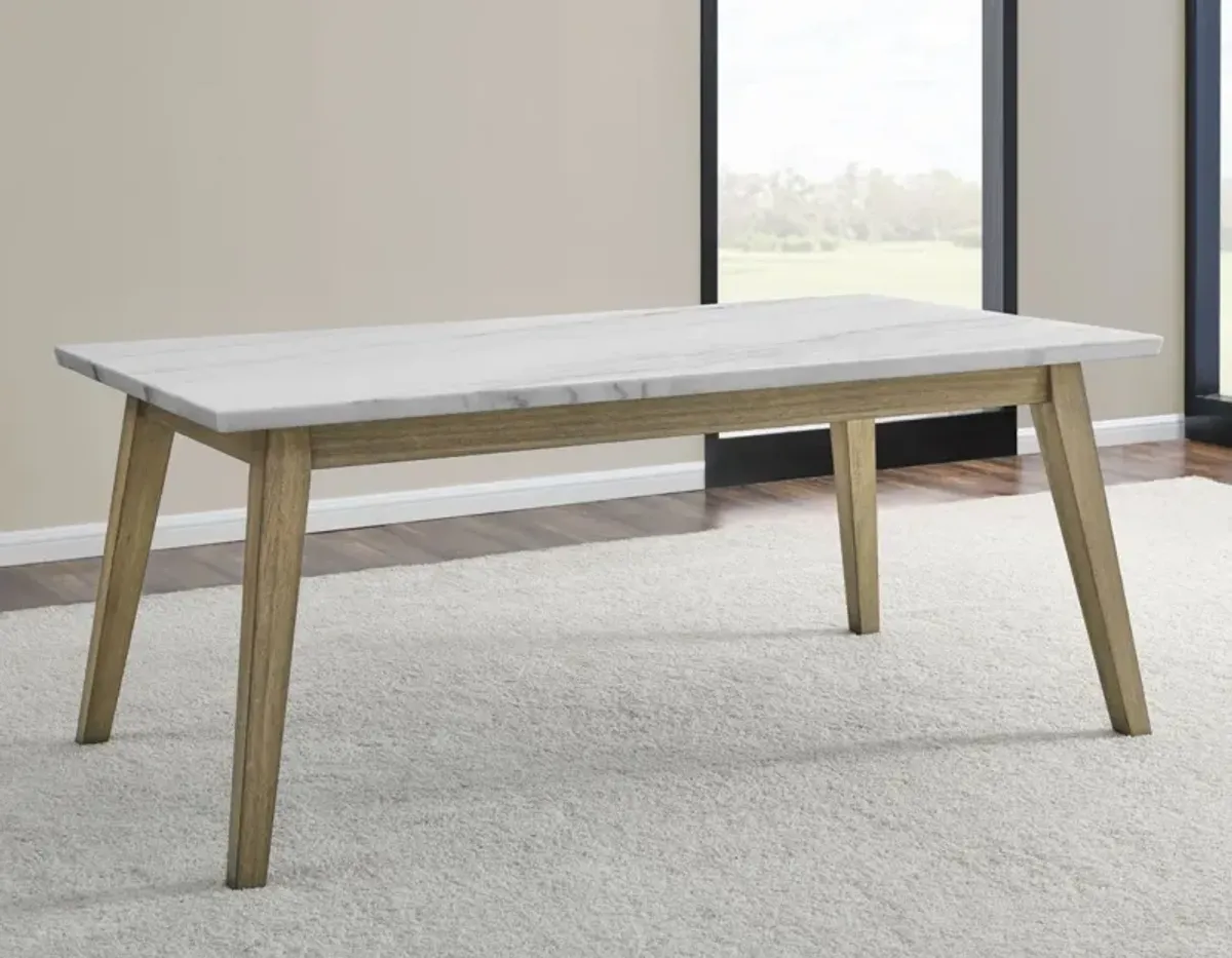 Steve Silver Vida 72 Inch White Marble Top Dining Table