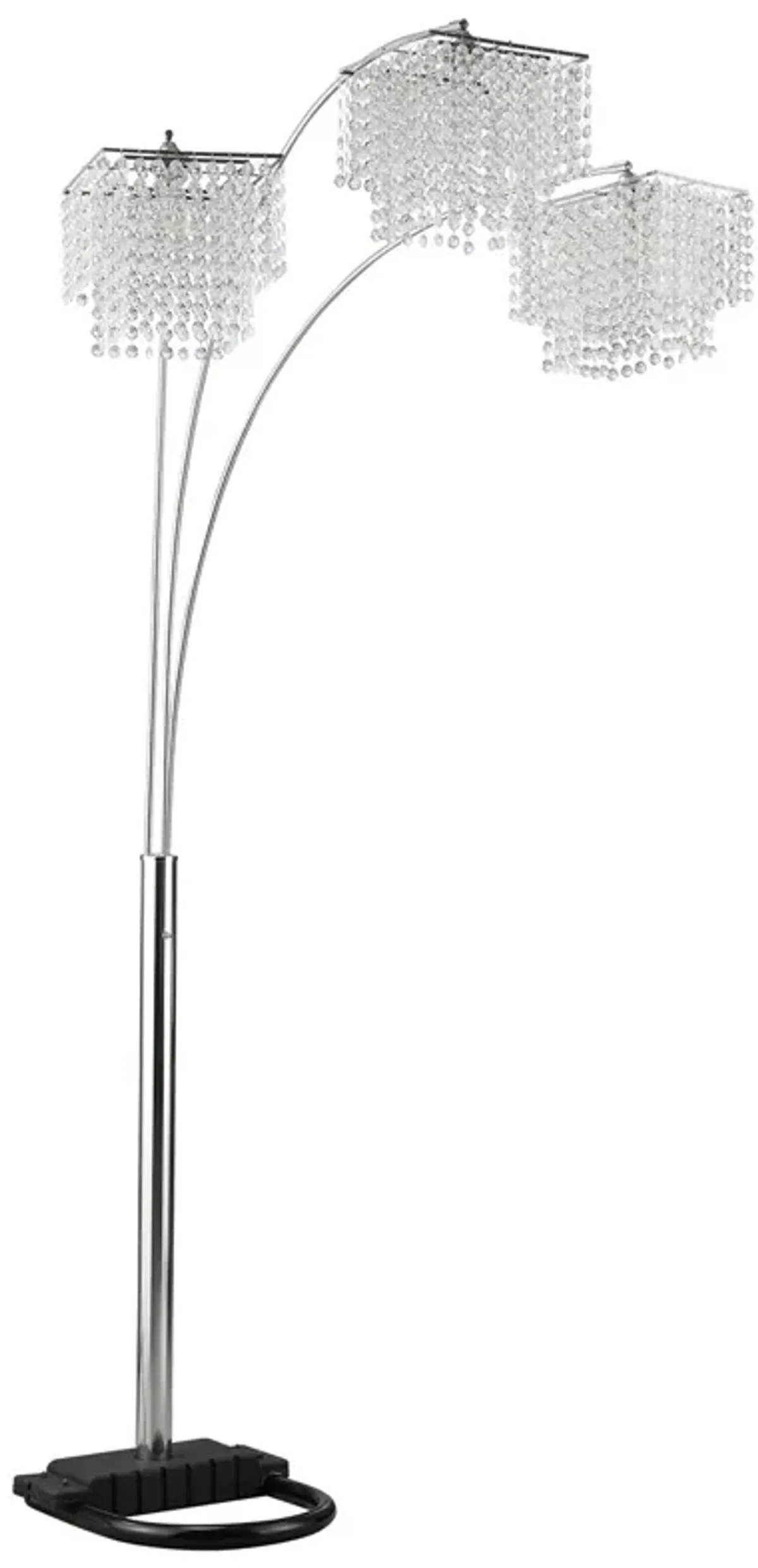 Coaster Miriam 90 Inch Hanging Crystal Arc Floor Lamp Chrome
