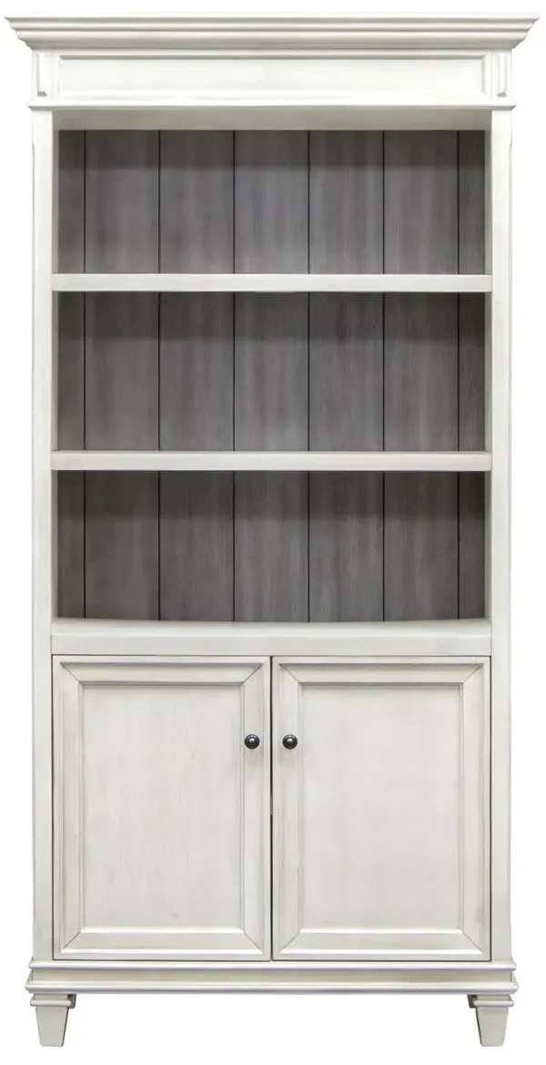 Martin Furniture Hartford Linen White 78 Inch Lower Door Bookcase