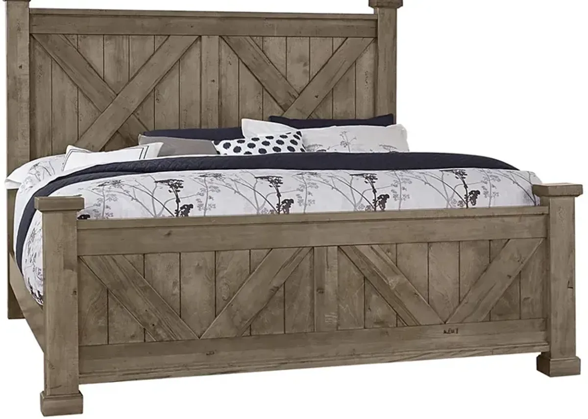 Vaughan-Bassett Cool Rustic Stone Grey X-King Headboard