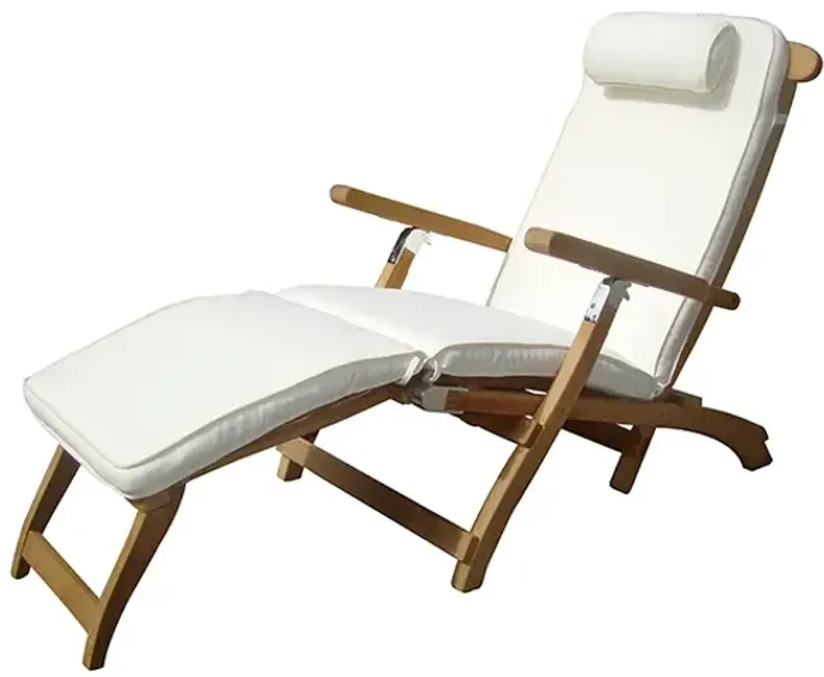 Royal Teak Steamer White Outdoor Cushion