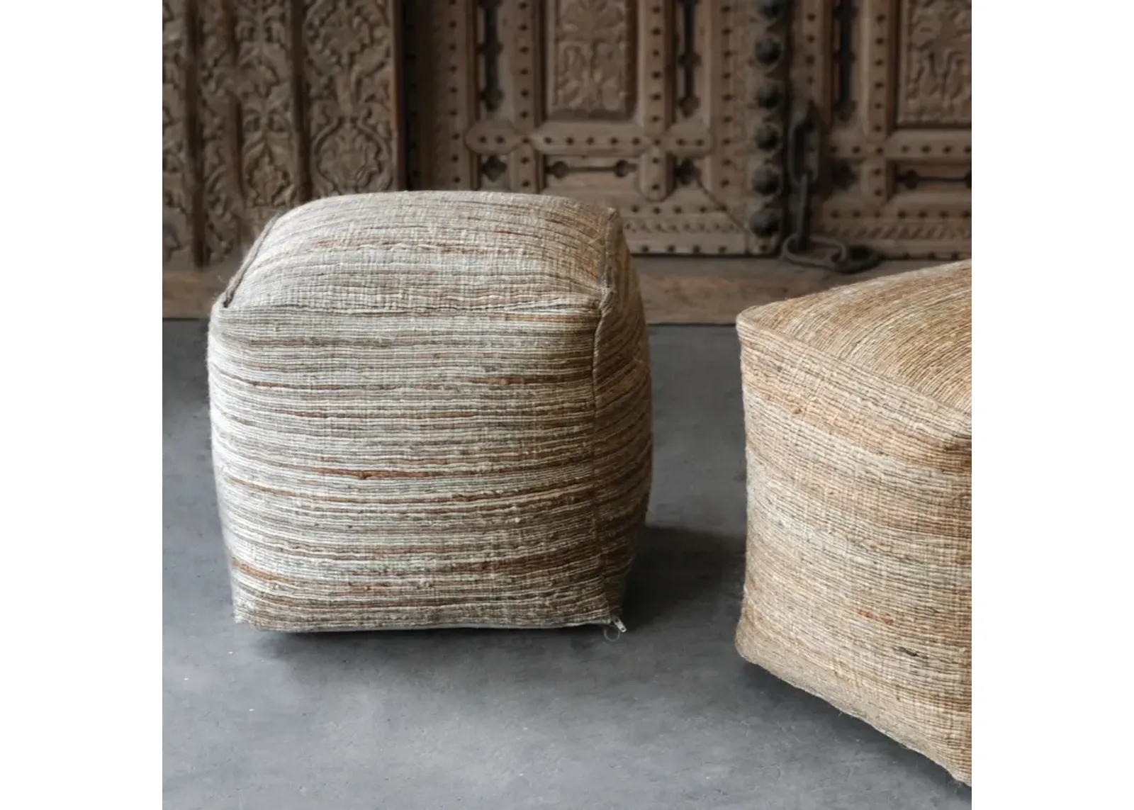 Uttermost Shiro Beige Pouf