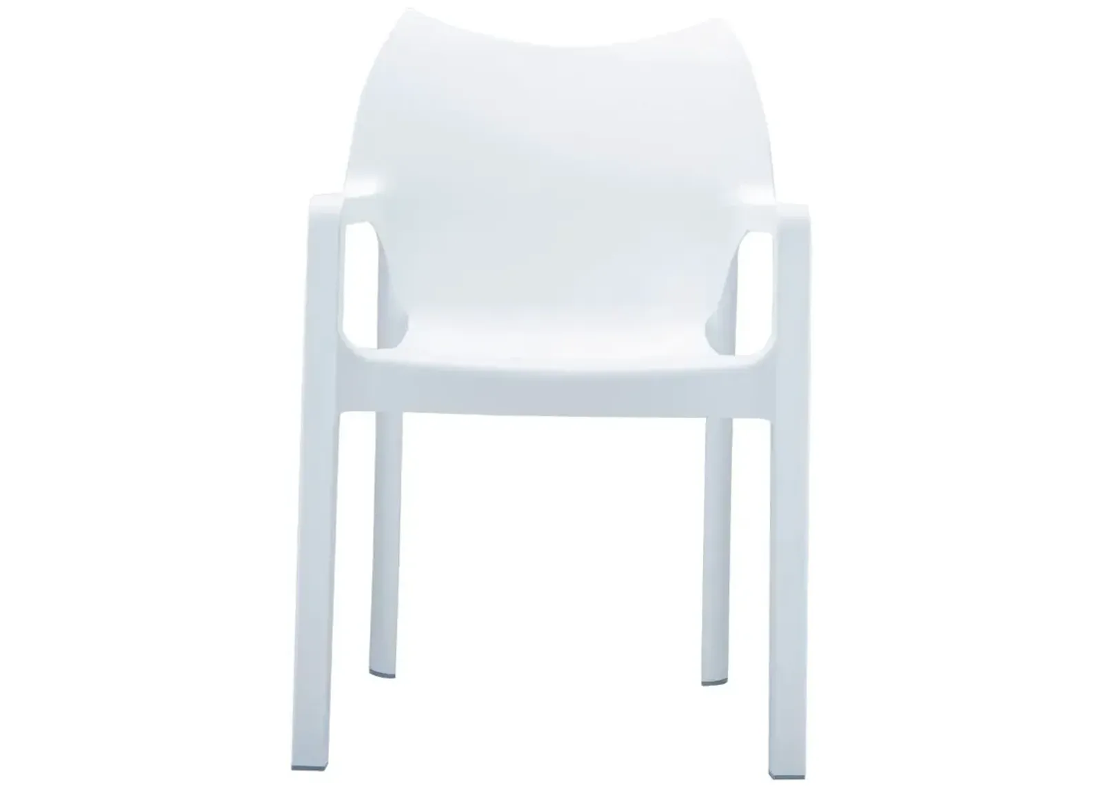 Compamia Diva Resin Outdoor Dining Arm Chair White