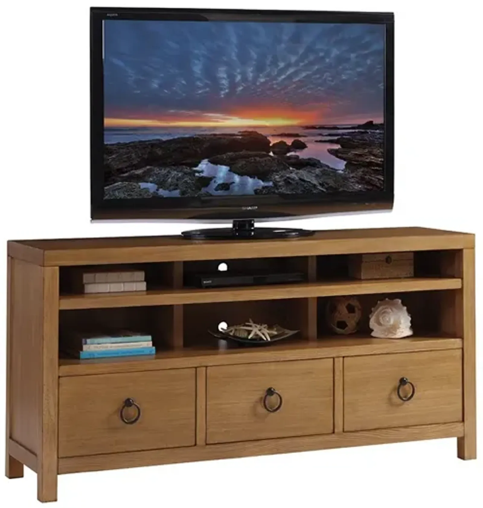 Barclay Butera by Lexington Newport Promontory 68.25 Inch Traditional Wood TV Stand Brown