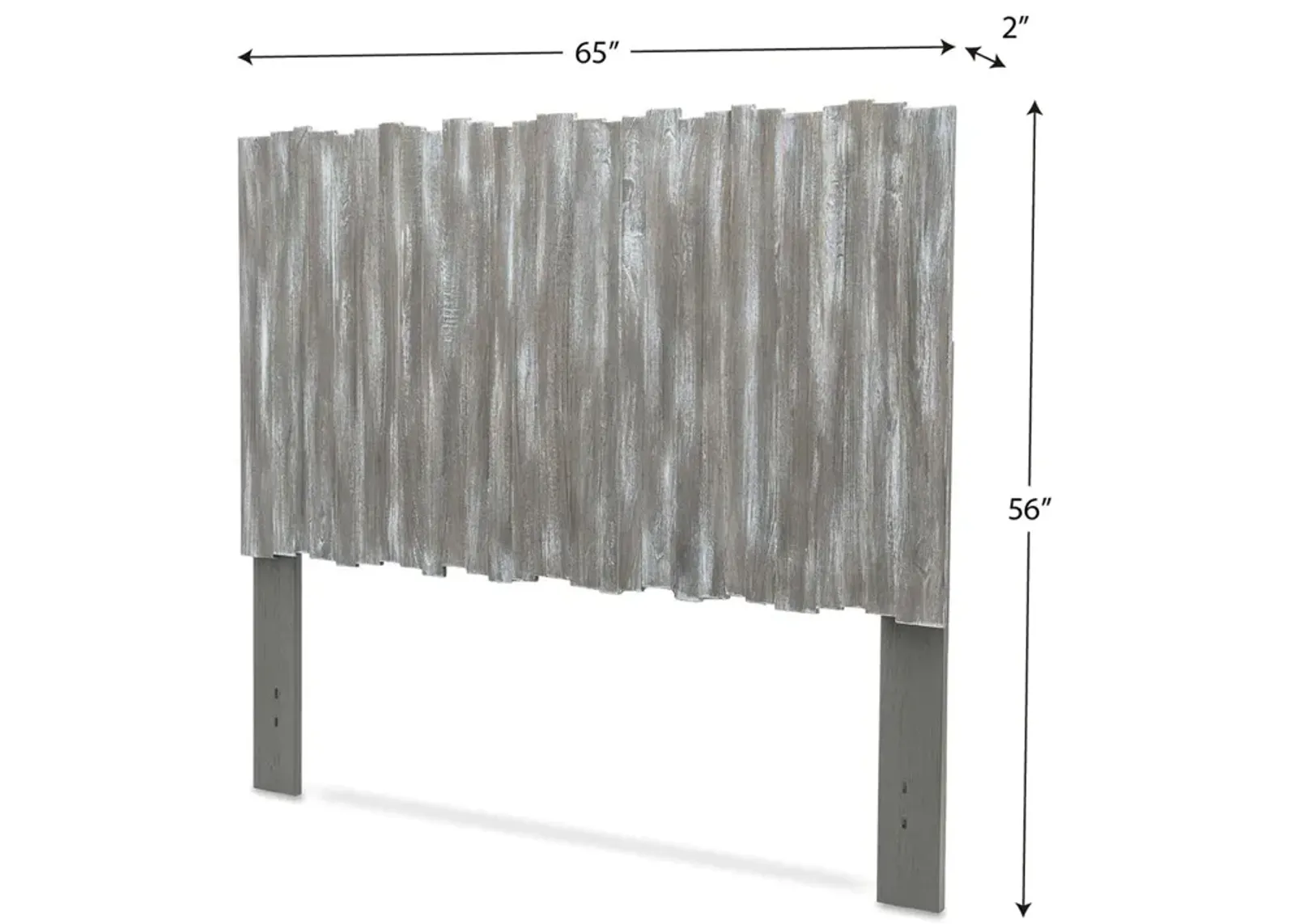 Seawinds Picket Fence Grey Finish Queen Headboard