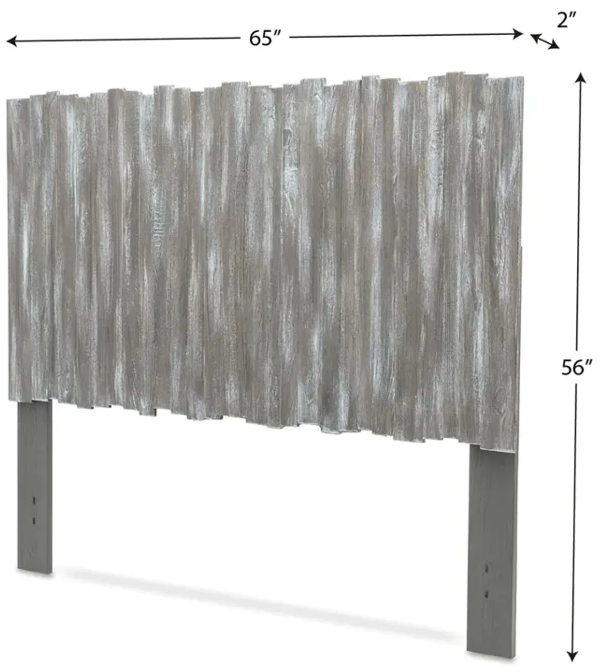 Seawinds Picket Fence Grey Finish Queen Headboard