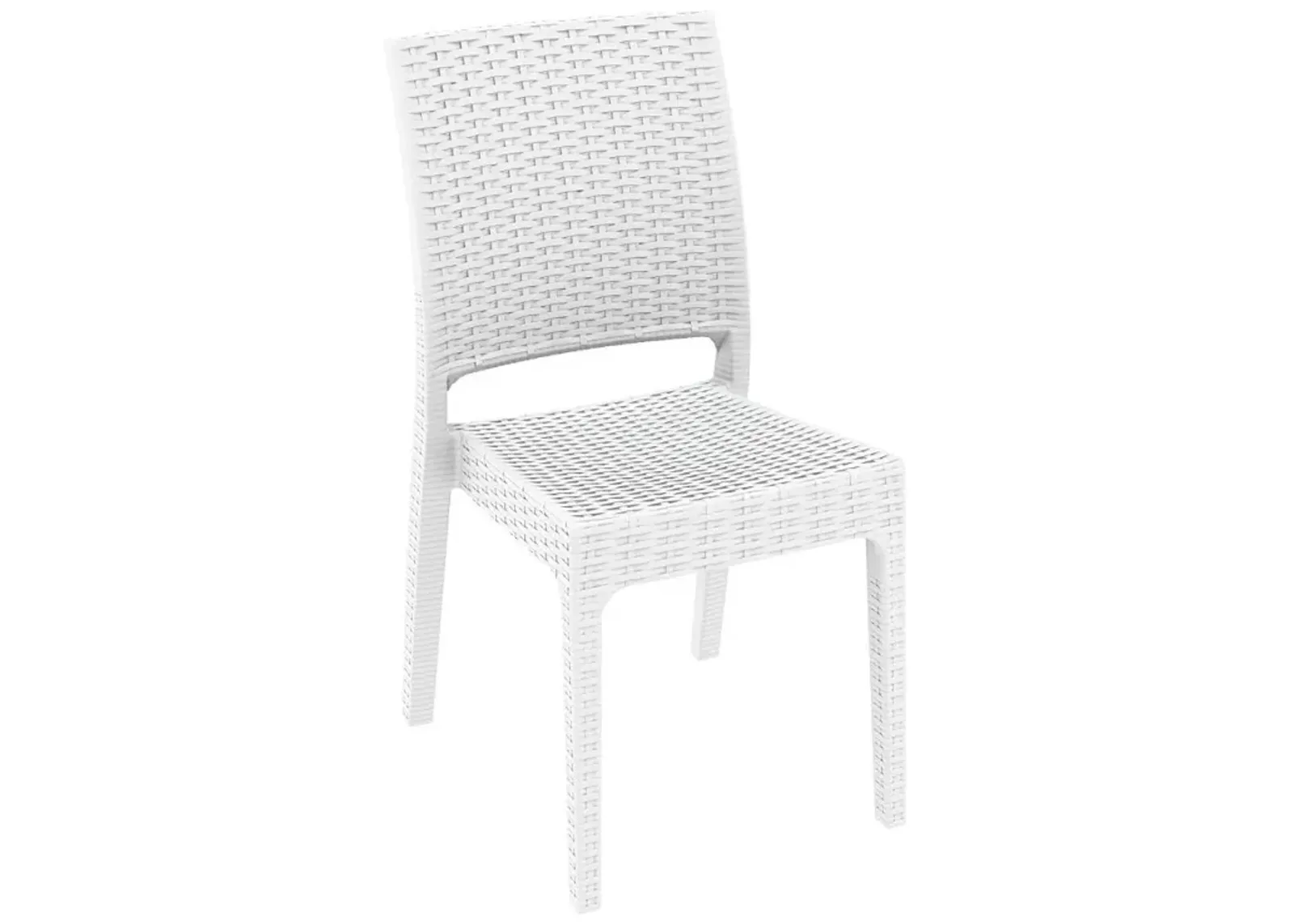 Compamia Orlando Wickerlook Rectangle Outdoor Dining Set 7-Piece White with Florida Side Chairs