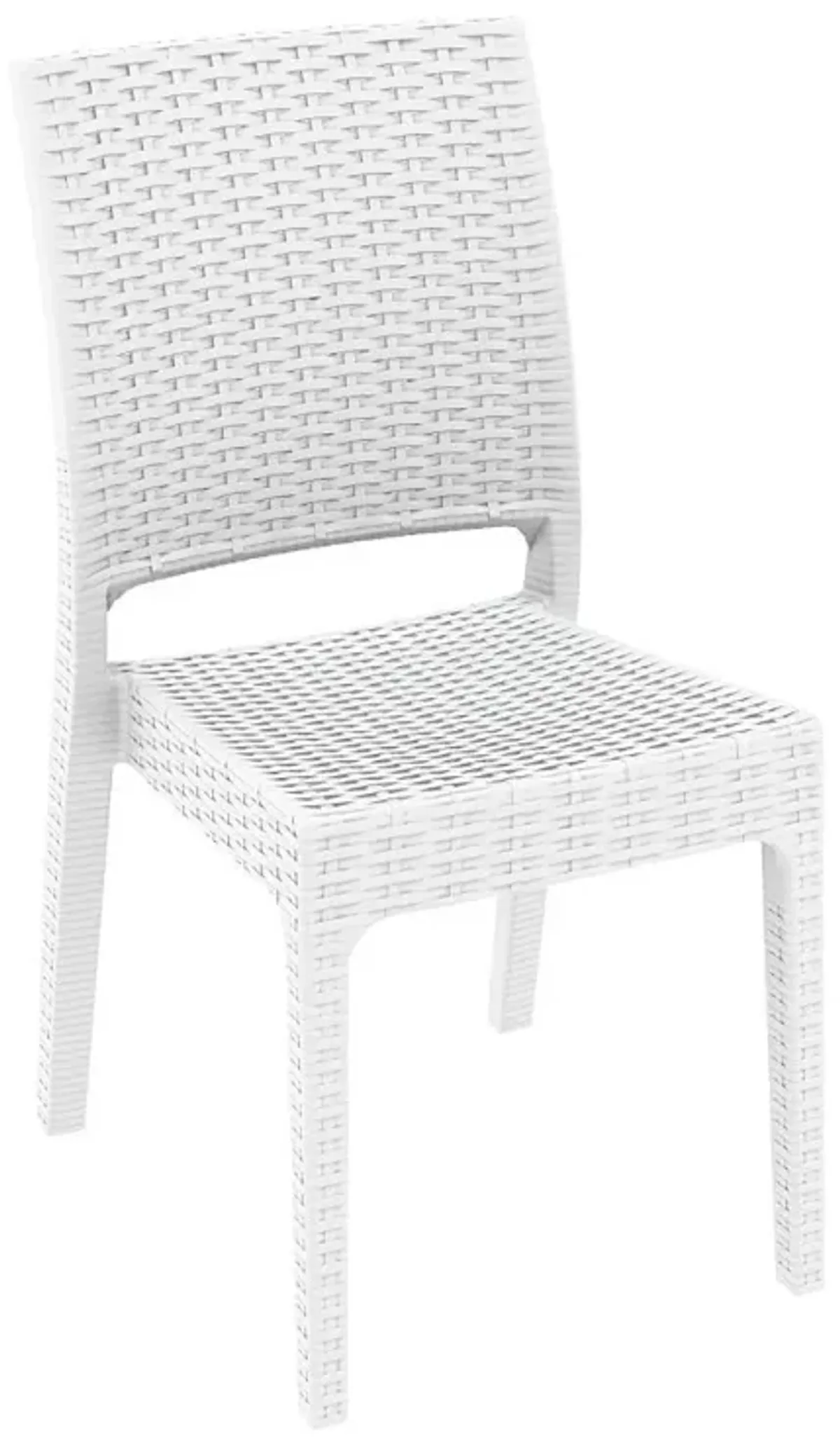 Compamia Orlando Wickerlook Rectangle Outdoor Dining Set 7-Piece White with Florida Side Chairs