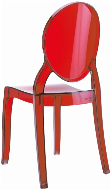 BABY ELIZABETH KIDS CHAIR TRANSPARENT RED