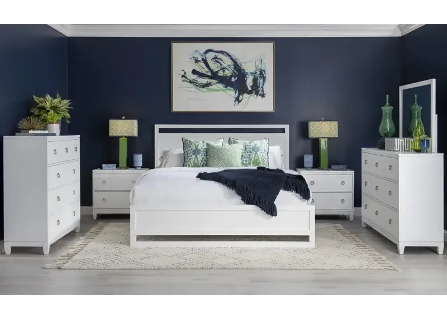 COMPLETE PANEL BED QUEEN WHITE FINISH - SUMMERLAND WHITE